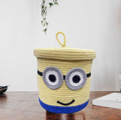Adorn 10 L Yellow Laundry Stool/Storage(Jute)
