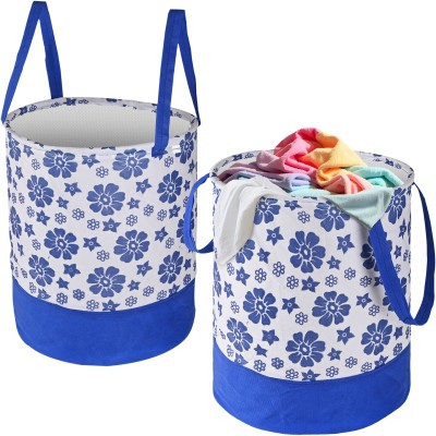 HOMESTIC 45 L Blue, White Laundry Basket(Non Woven)