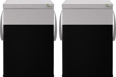 THAILIWALE 75 L Grey, Black Laundry Basket(Non-Woven)