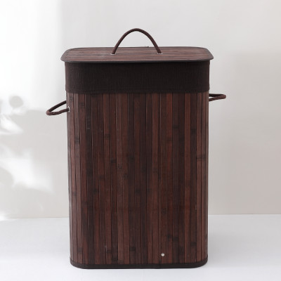 KUBER INDUSTRIES 70 L Brown Laundry Basket(Bamboo)