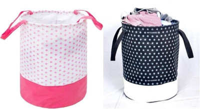 ZOVIRA 45 L Pink, Black Laundry Bag(Non-Woven)