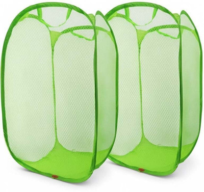 Kitchwish 45 L Green Laundry Basket(Nylon)