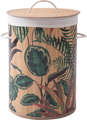 HOKiPO 61 L Brown, Green Laundry Basket(Bamboo)