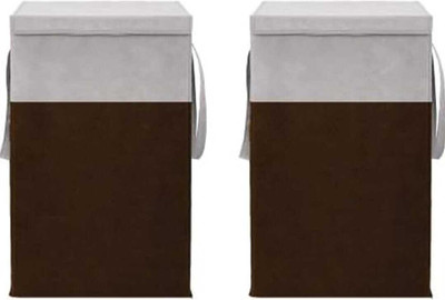 Ryboa Haima 70 L Grey, Brown Laundry Basket(Non-Woven)
