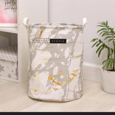 Home Cloud 15 L Gold Laundry Basket(Polyester)