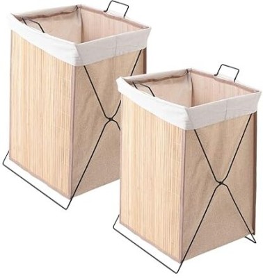 Usha Shriram 51 L Beige Laundry Basket(Bamboo)