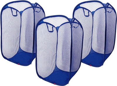 Kitchwish 45 L Blue Laundry Basket(Nylon)