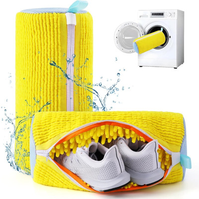 FOREWAY Shoe Washing Machine Bag Laundry Shoes Bag for Washer and Dryer Laundry Trolley(Yellow)