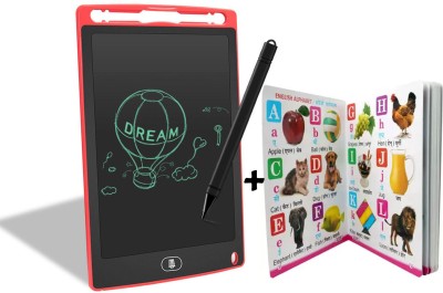 SHALAFI LCD Writing Pad/Tablet Writing Scribble Board for Kids Learning Toys + 3in1 Book(Red, Multicolor)