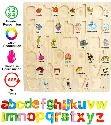 Plus Shine Colorful Learning Small Letters Alphabets Board for Kids,Educational Toys Puzzle(Beige, Multicolor)