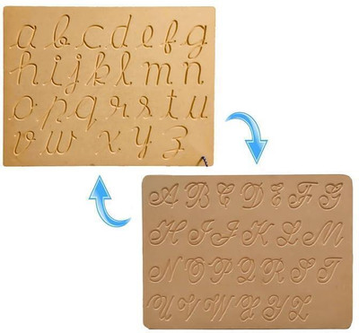 REWASHREE CRAFT WORLD Capital & Small Cursive Alphabets Tracing Boards Nursery Learning Toys 2 Years(Brown)