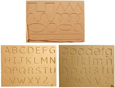 REWASHREE CRAFT WORLD Reading & Writing Capital Small Alphabets & Old Pattern Board for Kids(Brown)