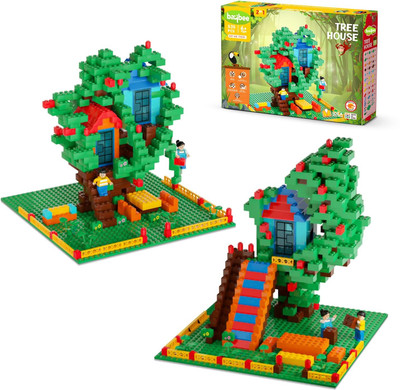 baybee 535 Pcs Building Blocks for Kids,Tree House Puzzle & DIY Activity Toys for Kids(Multicolor)