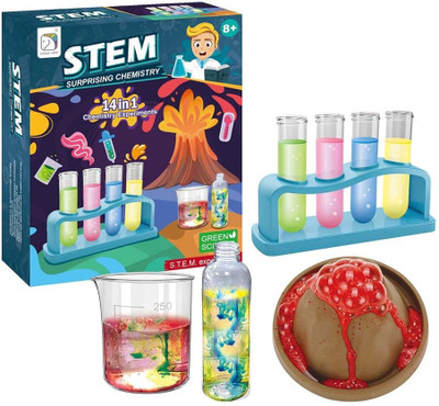 Concept Kart 14-in-1 Science Kit DIY STEM Chemistry, Physics Experiments for Kids 8+ Year(Black)