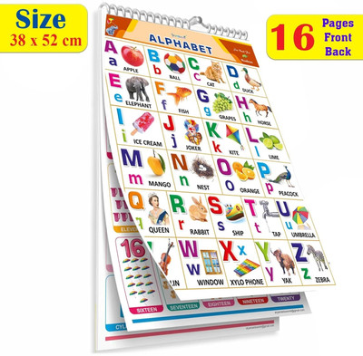gurukanth All in One ENGLISH & HINDI Chart For Kids (16 Charts ) Children Spiral Chart(Multicolor)