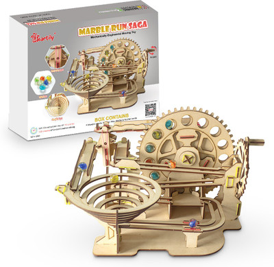 Heartily MARBLE RUN SAGA STEM Educational DIY Fun Toys, Learn Science Engineering Project(Beige)