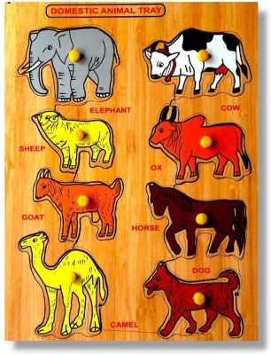 aasiyaenterprises Domestic Animal Name & Picture Puzzle For Kids Learning toy(Multicolor)