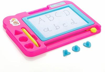 333MART Plastic Magnetic Slate for Kids, Easy to Write & Erase Drawing Doodle Board(Pink)