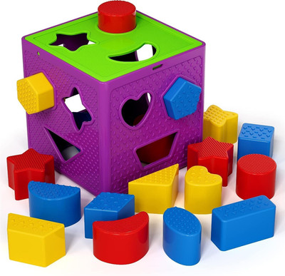 PRIMEFAIR Shape sorter Cube Geometric Smart Activity Fun and Learning Blocks Best Gift Toy(Multicolor)