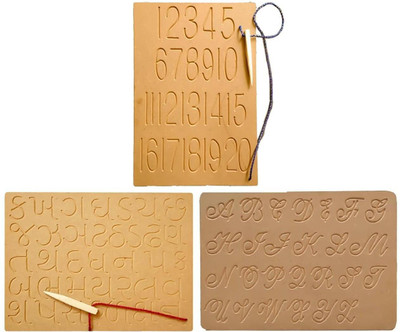 REWASHREE CRAFT WORLD Capital Cursive abc/Numbers/gujrati ka kha Tracing Letters for Kids(Brown)