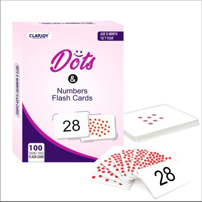 Clapjoy Fun with Dots & Numbers Flashcards for kids for 6+ Months | 100 Flash Cards(Multicolor)