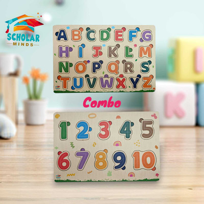 Scholar Minds Alphabets and Numbers Puzzle For Kids Early Learning Toys(2 Pieces)