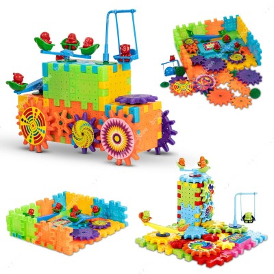 Zyamalox Battery Operated 81pcs Blocks with Gears for STEM Learning Building Blocks Toys(Multicolor)