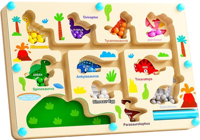 SHIPEASE Wooden Magnetic Number Maze Counting&Color Sorting Puzzle for Kids Activity Toys(Multicolor)