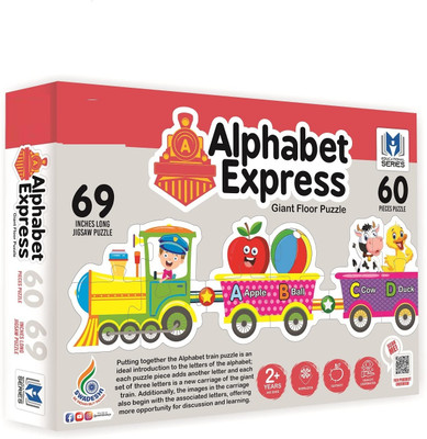 zokato Alphabet Express Giant Floor Jigsaw Puzzle - 60 Pieces(Multicolor)