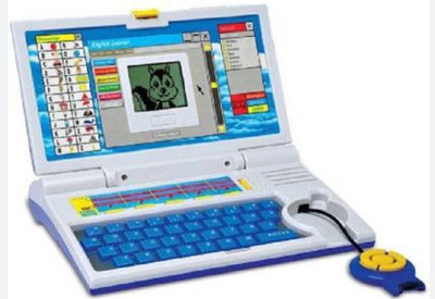 HornFlow activities & games fun laptop notebook computer toy for kids-Blue(Blue)