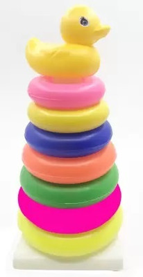 KJEE 7ring toys teddy rings New Born Rock-a-stack Toddler Stack-7 color Ring Sets. Bath Toy(Multicolor)