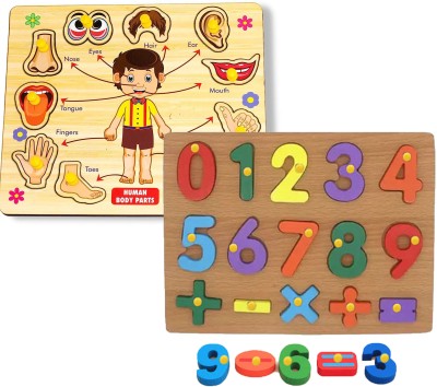 BUY SURETY Combo Parts Of Body Name & Counting Numbers Educational Toys Sorting Blocks(Multicolor)