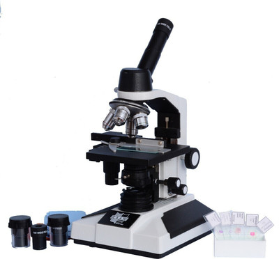 E.S.A.W Monocular Microscope With Both 10x And 15x Wf And Slide Box(White)