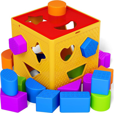 PRIMEFAIR Shape Sorter Cube Senior with 18 Colourful Shapes Learning Toys for Toddlers(Multicolor)