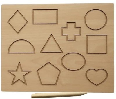 ARVANA Different Geometric Shape Educational Board Tracing Jigsaw Puzzle Learning Toys(Beige)