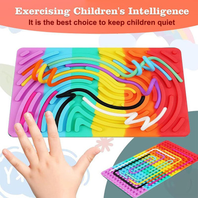 QOZWEID Sensory Activity Board for Kids Montessori Learning and brain development Toy(Multicolor)
