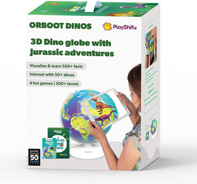 PlayShifu Interactive Dinosaur Toys - Orboot Dinos (Globe + App)(Blue)