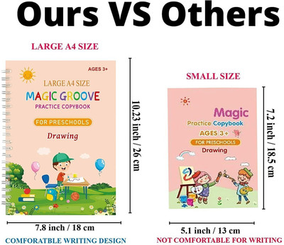 Labhimpex 138-Top: Explore Reusable Magic Book – Fun Practice for 3-5 🪄-138-AA-2238(Multicolor)
