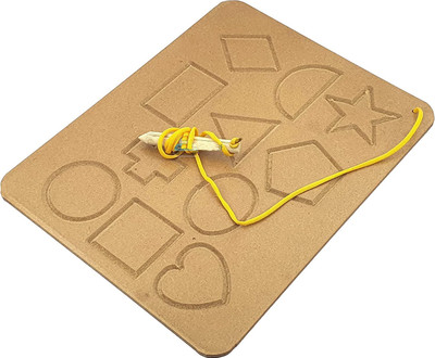 FORSIKHA Wooden 10 Different Geometric Shape Educational Board Jigsaw Puzzle Learning Toy(Beige)
