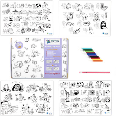 PepPlay Doodle Placemats – My First Educational Set(White)