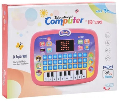 Skstore Learning Laptop Tablet Computer Plus Piano with led Screen Music Fun Toy(Multicolor)