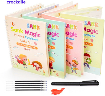 crockdile Magic Copybook for Kids' Letter and Number Practice(Yellow)