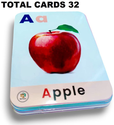 HM POINT Big & Bright Alphabet Flash Cards 32 Double-Sided Cards for Toddler(Multicolor)