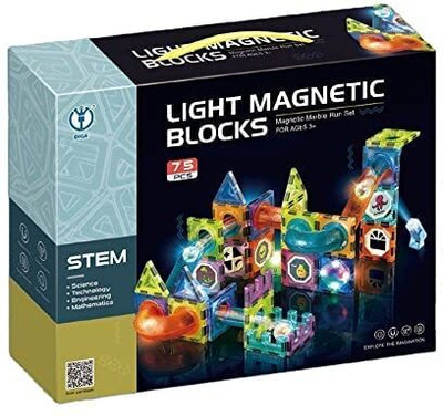 VAALYATOYS 75 Pcs Light Magnetic Tiles Building Blocks for Kids 3D STEM Educational Toys(Multicolor)