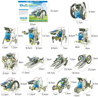 Zuuluzrs 13-in-1 Education Solar Robot Toys Solar Magnetic Education Solar Robot(Multicolor)