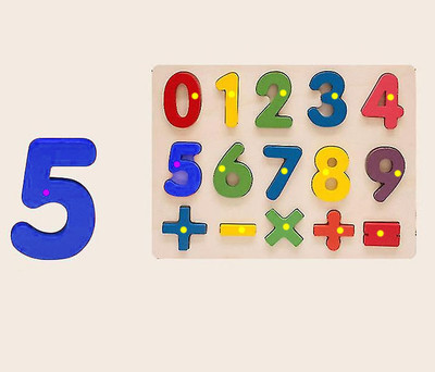 BUY SURETY Learning Counting Toy Board Mathematical Signs 0to9 Math Counting Puzzle Blocks(Beige, Multicolor)