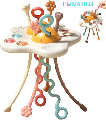FUNABLO Baby Sensory Pull String Toys for Toddlers - Montessori Toys Pull String(Multicolor)