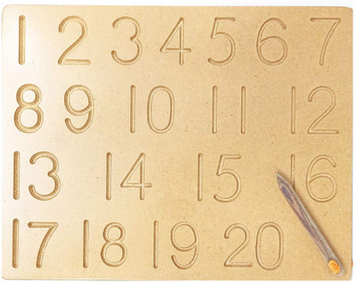 FORSIKHA 1-20 Counting Practice Learning Board Slates Educational Tracing Board Tray Game(Beige)