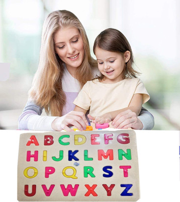 Cyrus Alphabet Puzzle Board Educational Board Baby brain tester Creative learning set(Multicolor)