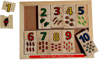 giraffe play store Wooden Puzzle Numbers Counting 1 to 10 with Picture Learning Educational Board(Multicolor)